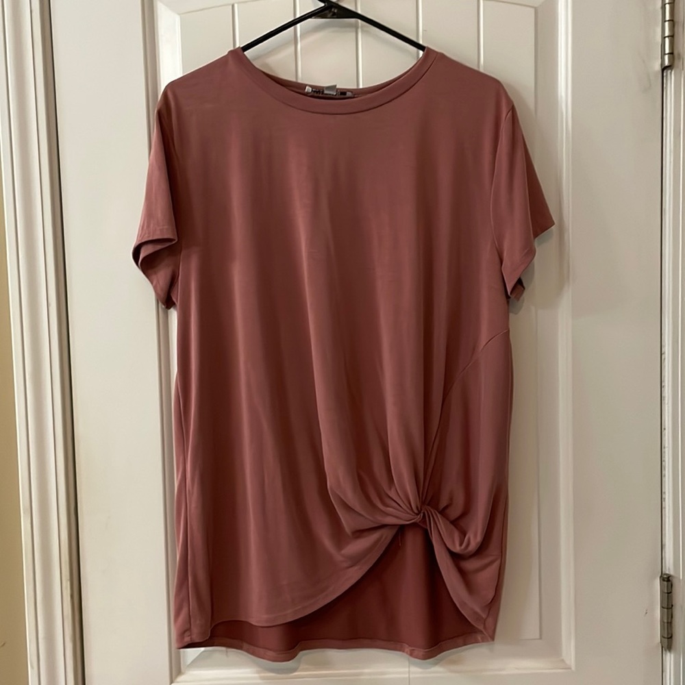 Green Envelope Mauve Twist Knot Top